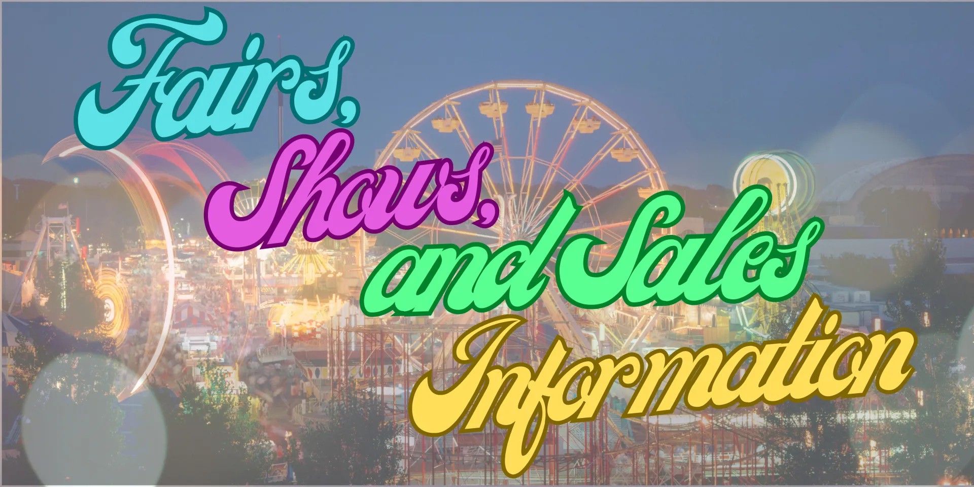 Fairs Shows and Sales info Banner