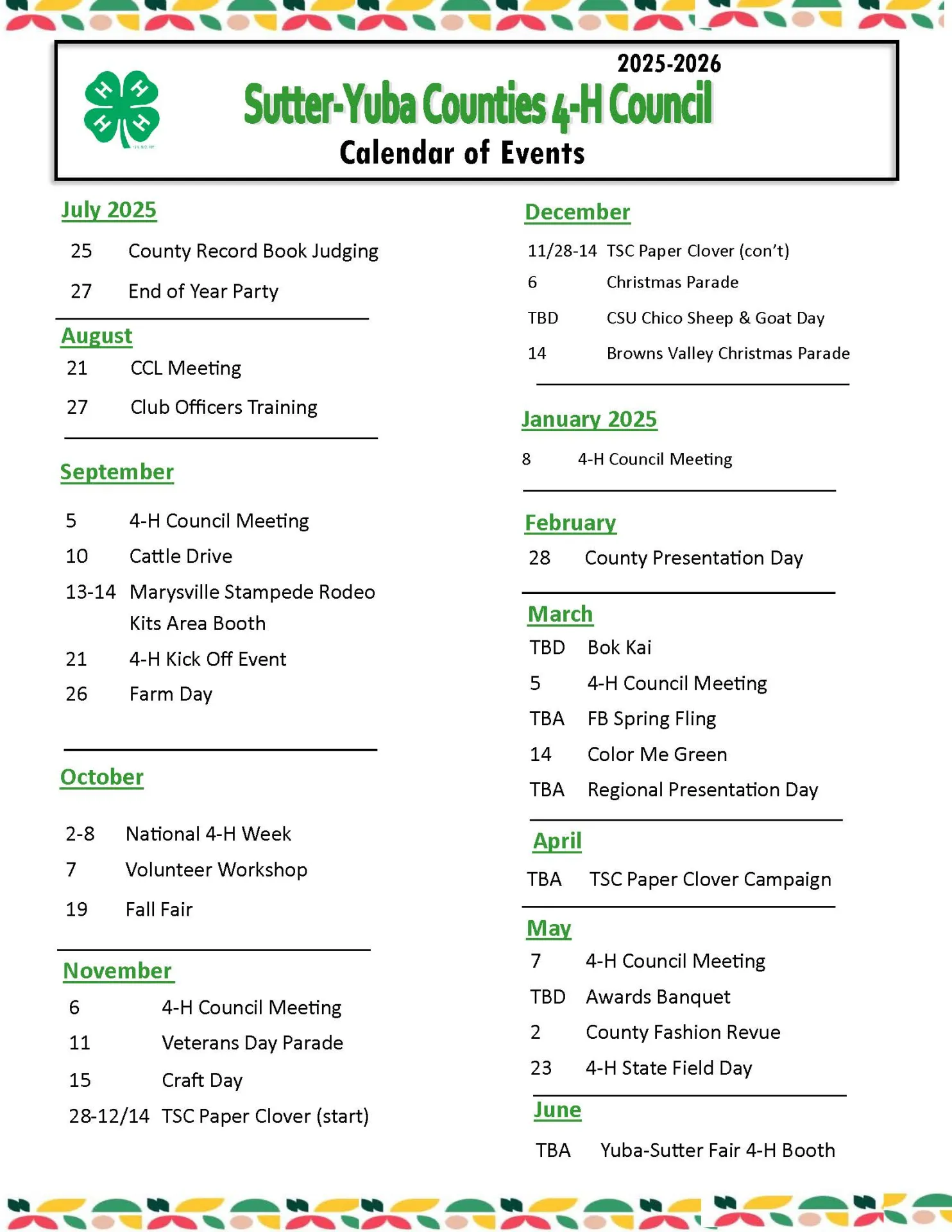 BI-COUNTY EVENTS 2025-26