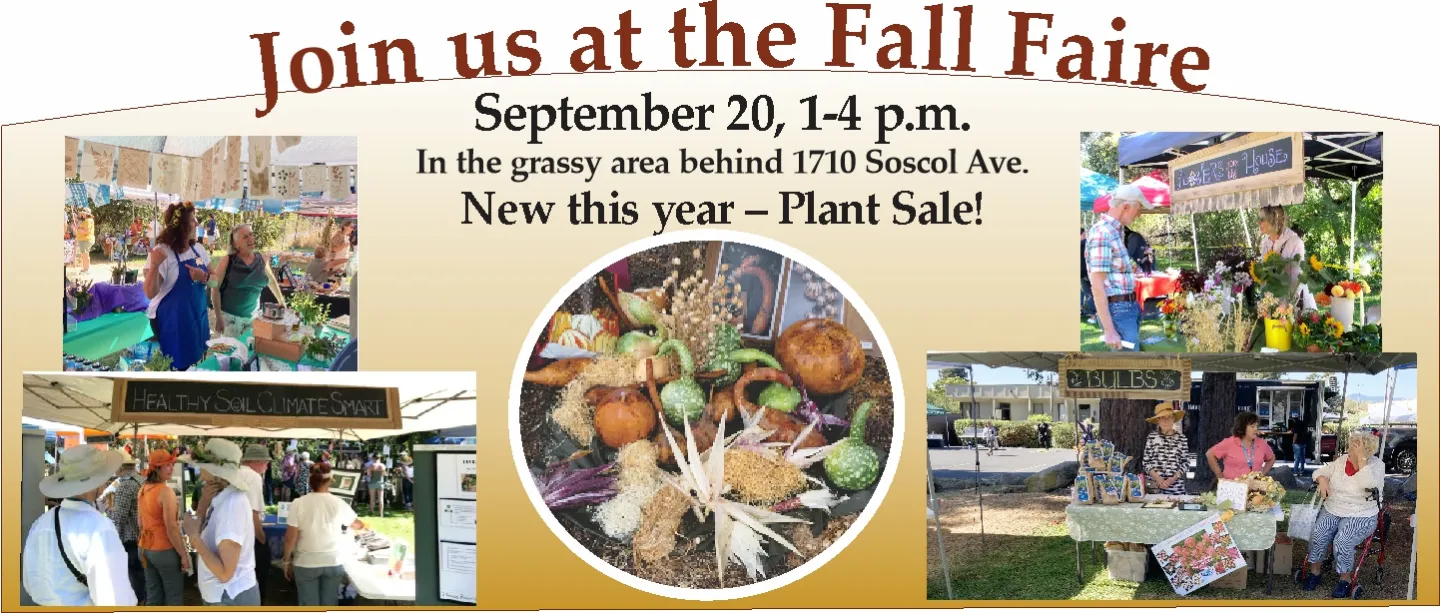 2025 Fall Faire Sept. 20 1-4 p.m. 1710 Soscol Ave.