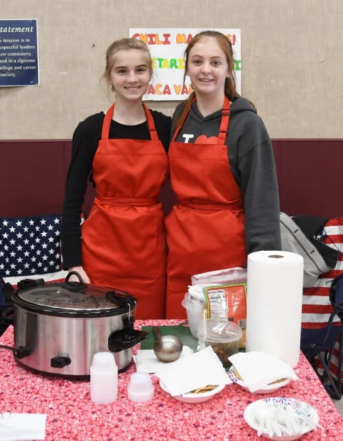 The Chili Masters of the Vaca Valley 4-H Club--Corinne Weber (left) and Brooke Williams-- served