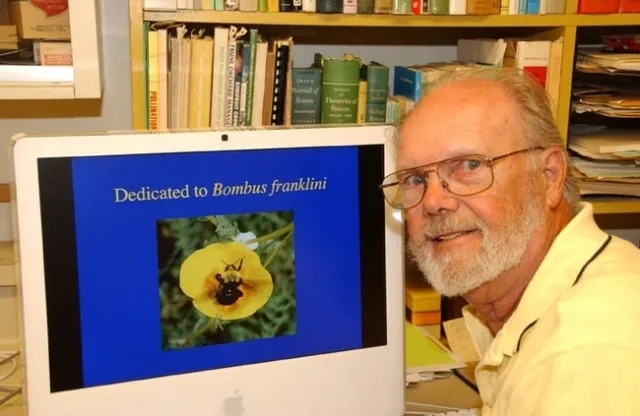 Robbin Thorp was a world authority on Franklin's bumble bee. Photo by Kathy Keatley Garvey