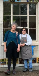 UC Davis distinguished professor Diane Ullman (left) and Gale Okumura, who led the 