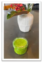 Using every part of the plant: Pesto made with the tops of radishes.