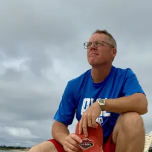 Scott on beach in Massachusetts
